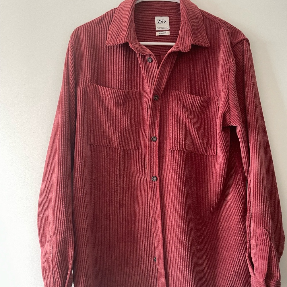 Zara Red Corduroy Shirt